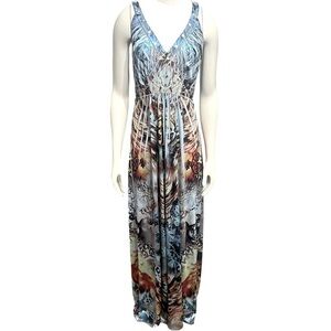 Boston Proper‎ Ornate print maxi dress size M